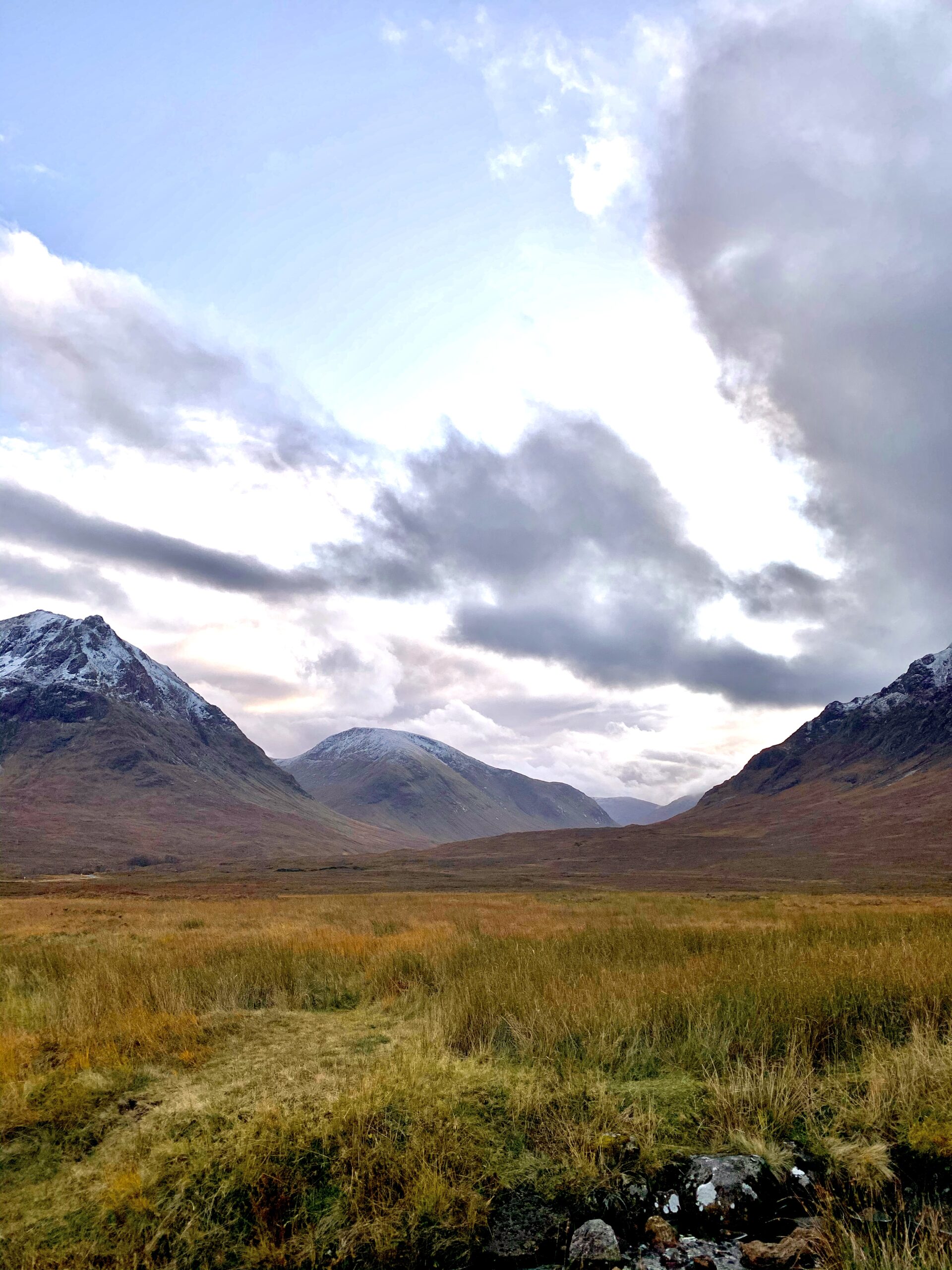 A82 road crossing Rannoch Moor in the Scottish Highlands